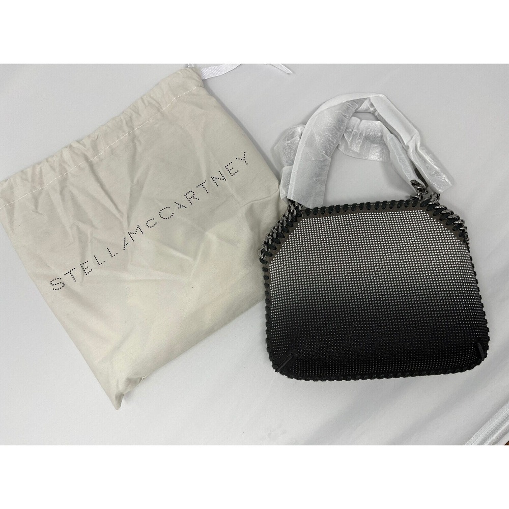 Stella McCartney Falabella Chain Mini Crystal Crossbody Bag Light grey‎ NEW - Picture 5 of 9